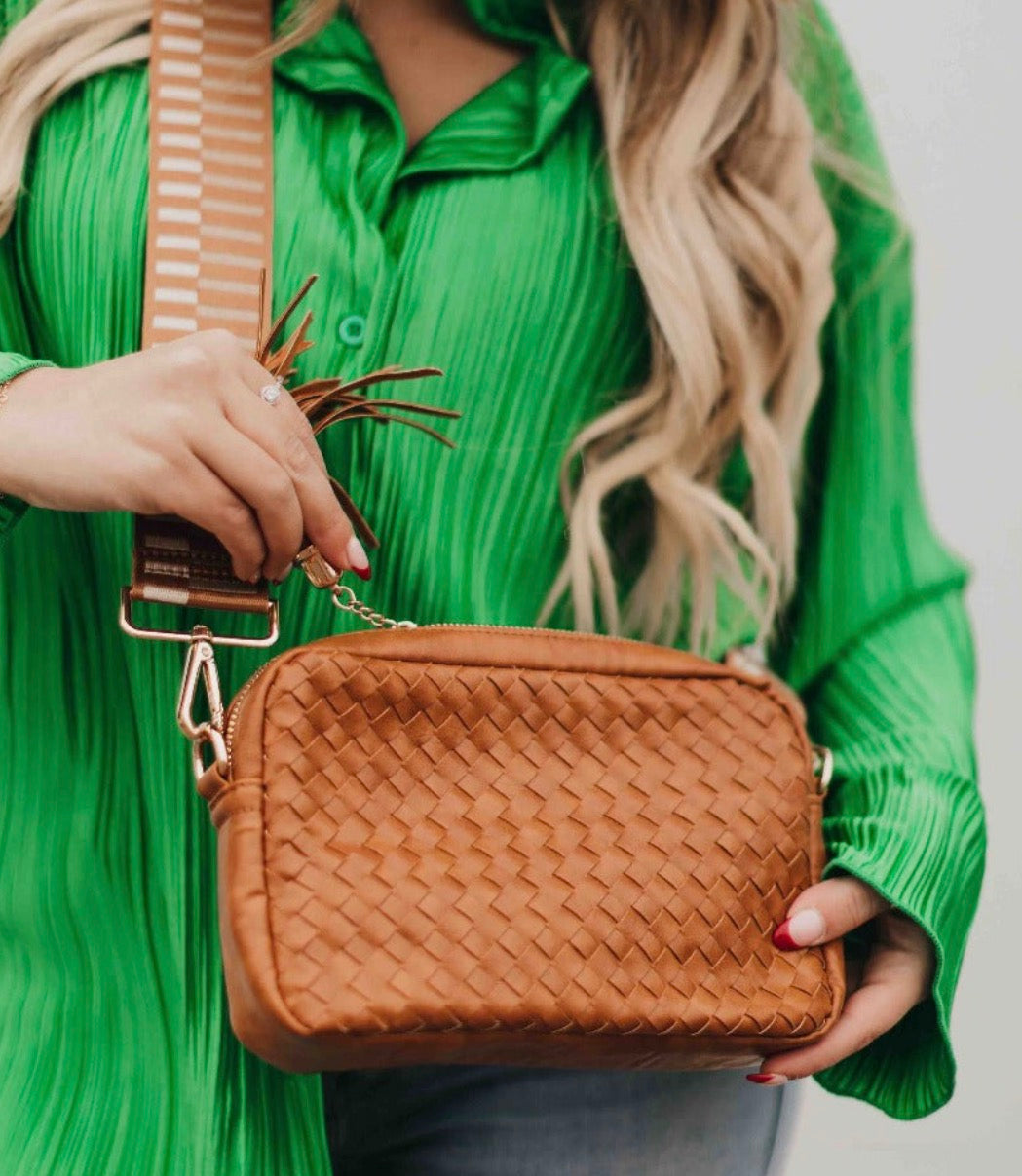 Woven Camera Crossbody