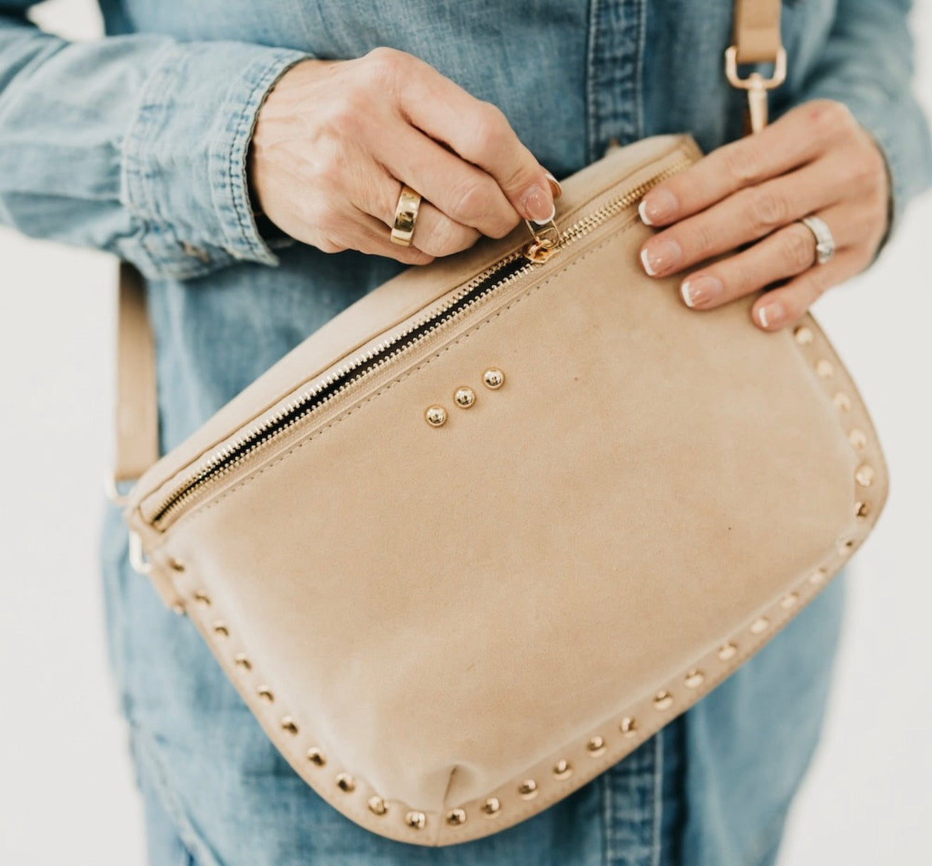 Studded Suede Crossbody