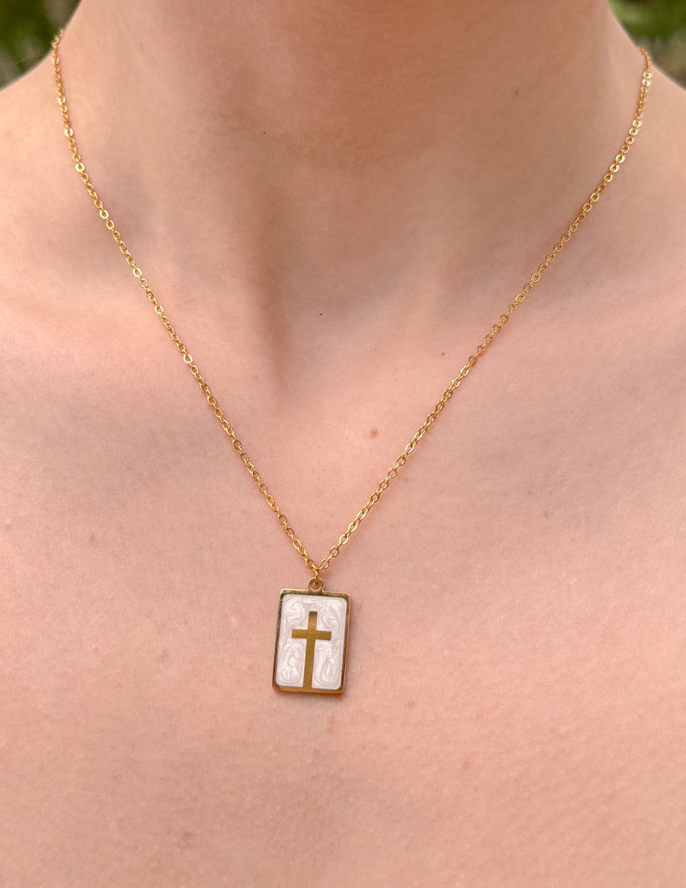 EF | Enamel Cross Necklace