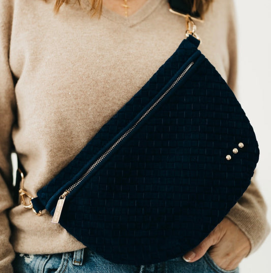 Suede Woven Crossbody