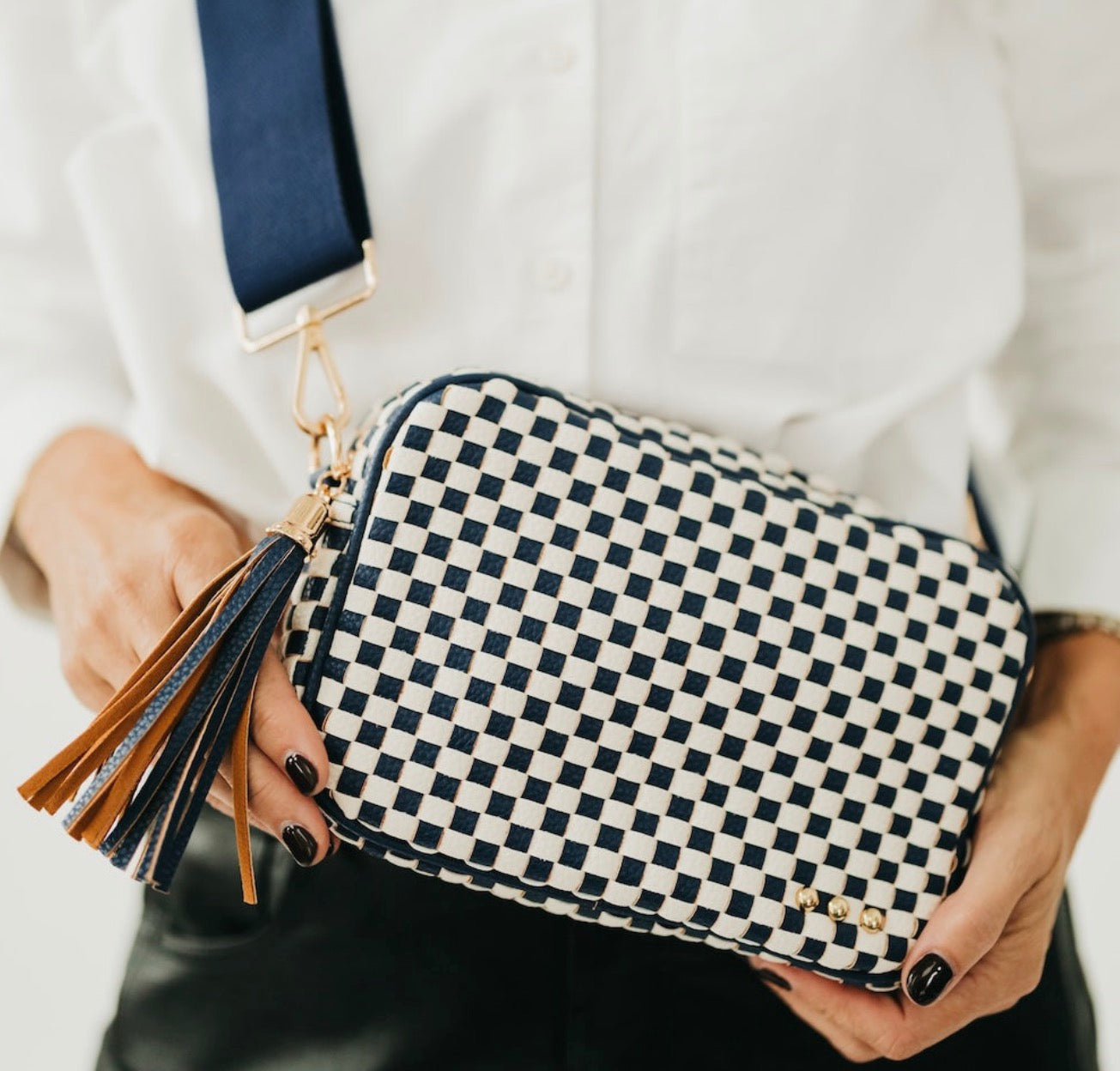 Woven Camera Crossbody