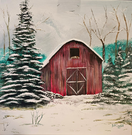 ART BY BILL CAUDILL | Red Barn in Winter